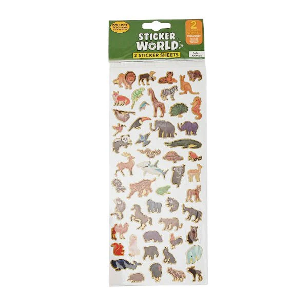 Sticker World Sheets Safari Animals 2 Pk