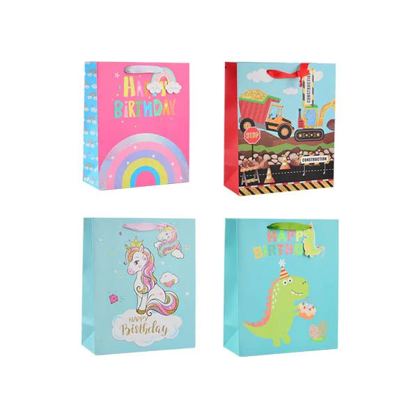Childrens Glitter Large Gift Bag 30x42cm