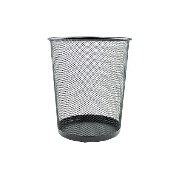 Black Metal Waste Paper Bin