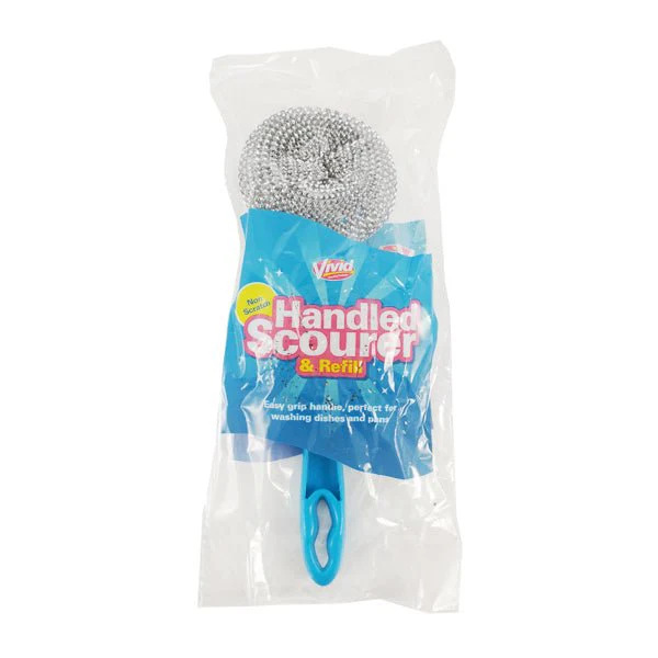 Vivid Handled Scourer & Refill Non Scrat