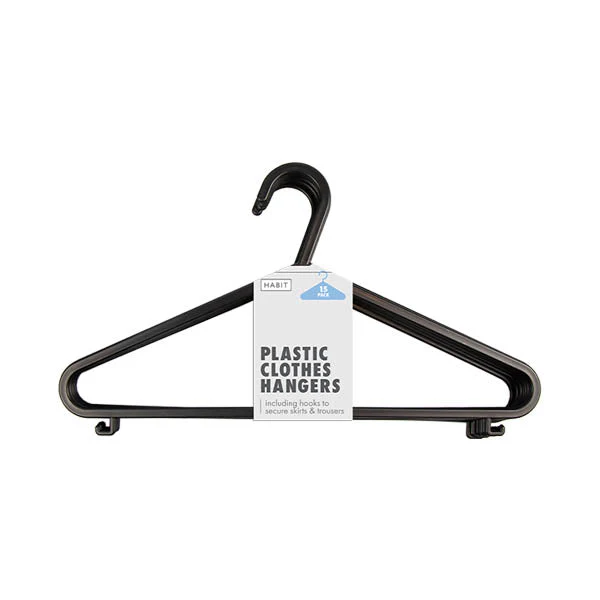 Plastic Clothes Hangers 15 Pack