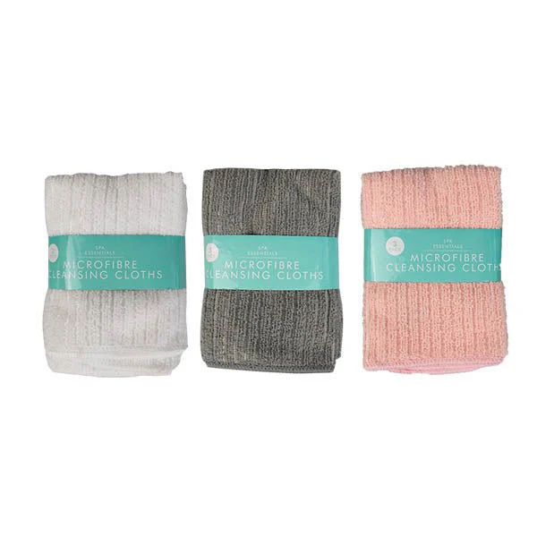 Spa Essentials Face Cloths 3 Pack assorted