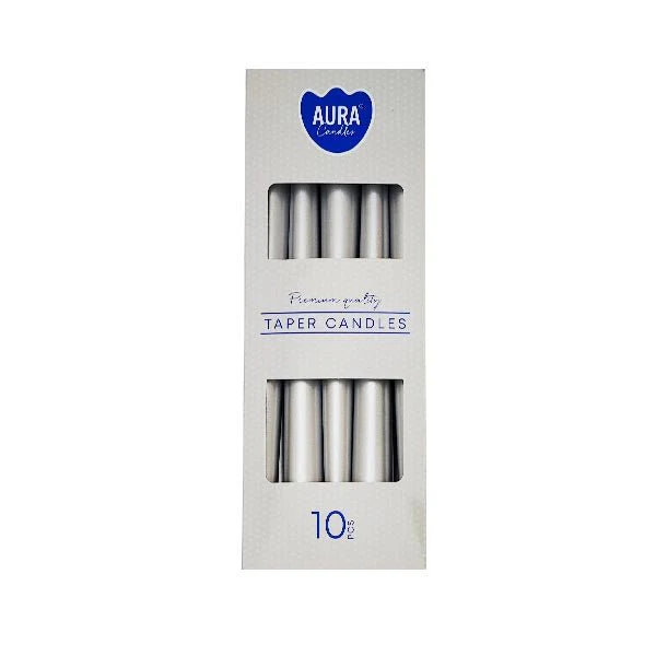 Bispol Taper Candles Silver Metallic 10