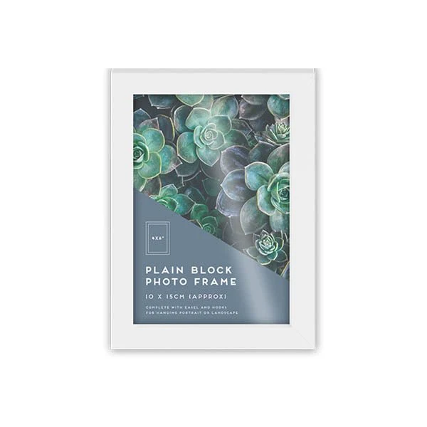 White Block Photo Frame 4x6 Inch