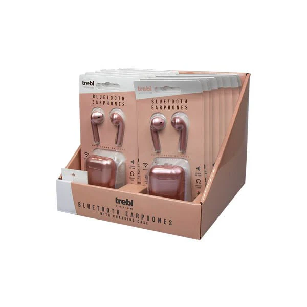 Trebl Rose Gold Bluetooth Earphones