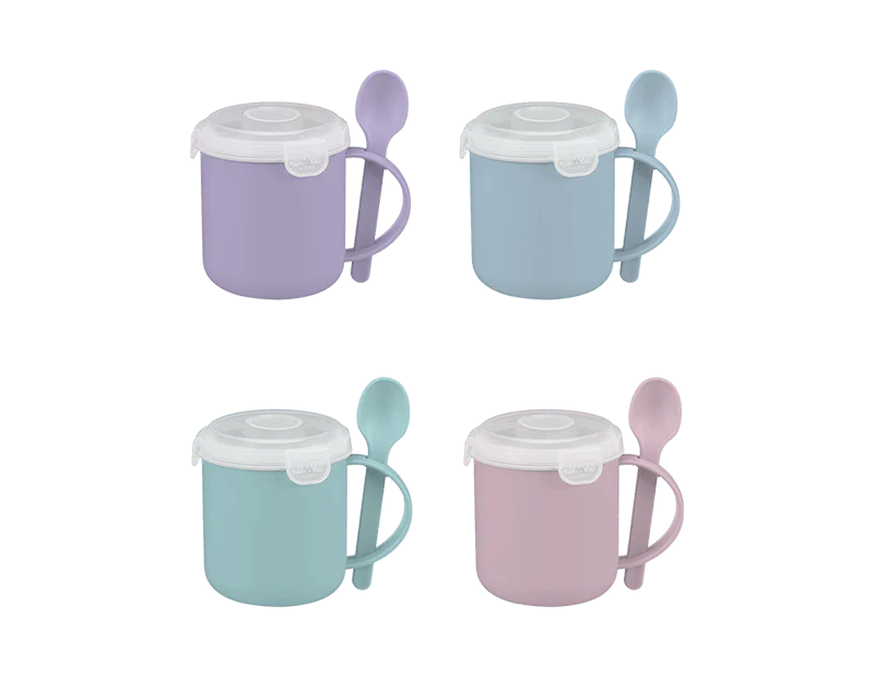 Pastel Microwavable Soup Mug With Spoon
