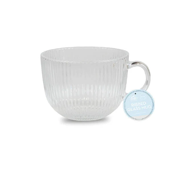 Ribbed Glass Mug 500ML