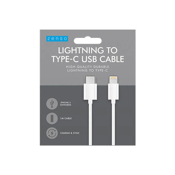 Zenso Lightning To Type C Usb Cable 1M