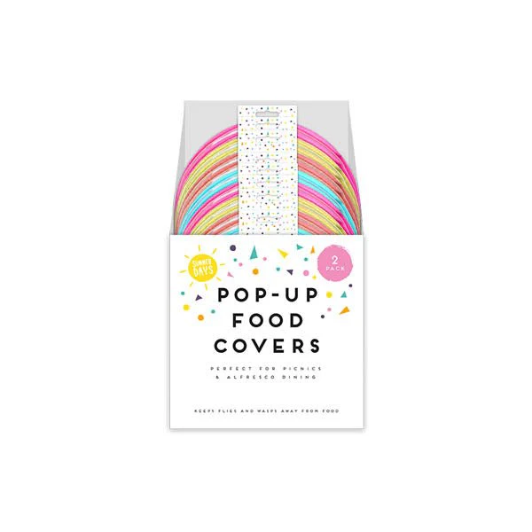 Summer Days Pop Up Food Covers 2 Pack assorted colours