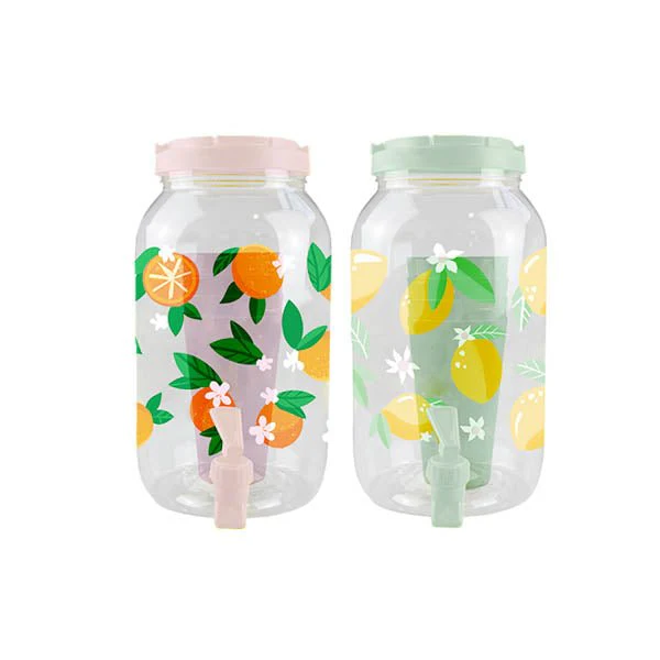 Summer Party Fruit Drinks Dispencer & 4 Cups