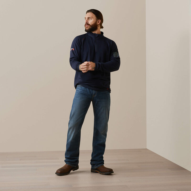FR Combat Stretch Patriot 1/4 Zip Work Shirt