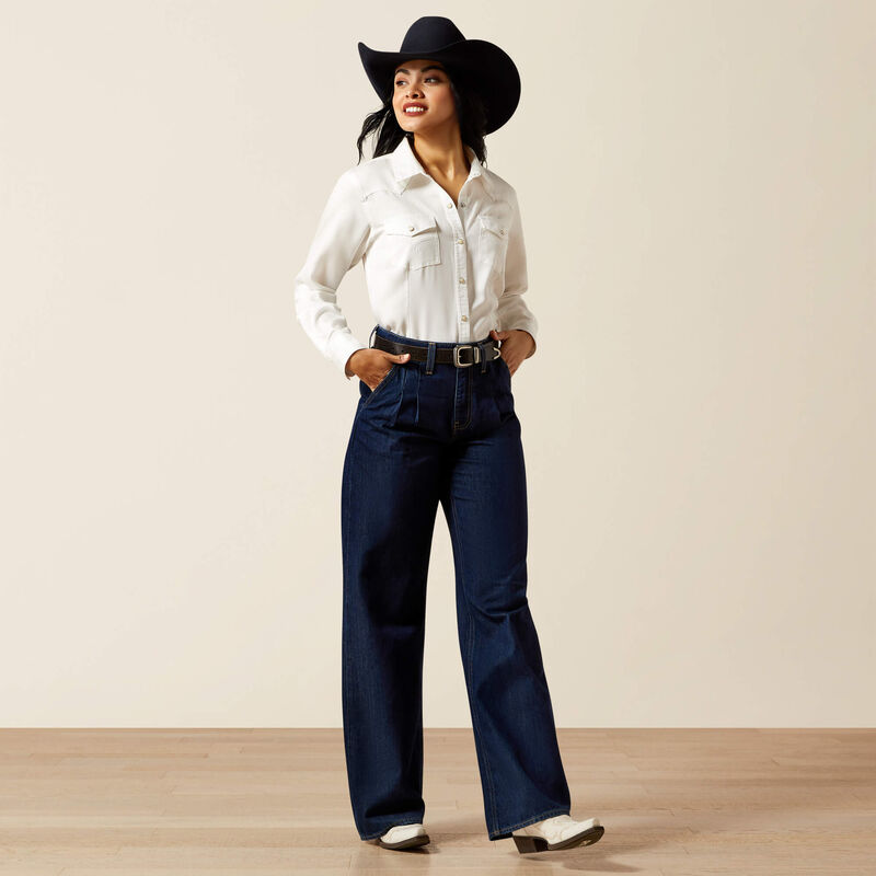 Ultra High Rise Pleated Trouser Jeans