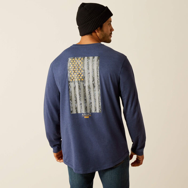 Rebar Workman Reflective Flag Graphic T-Shirt