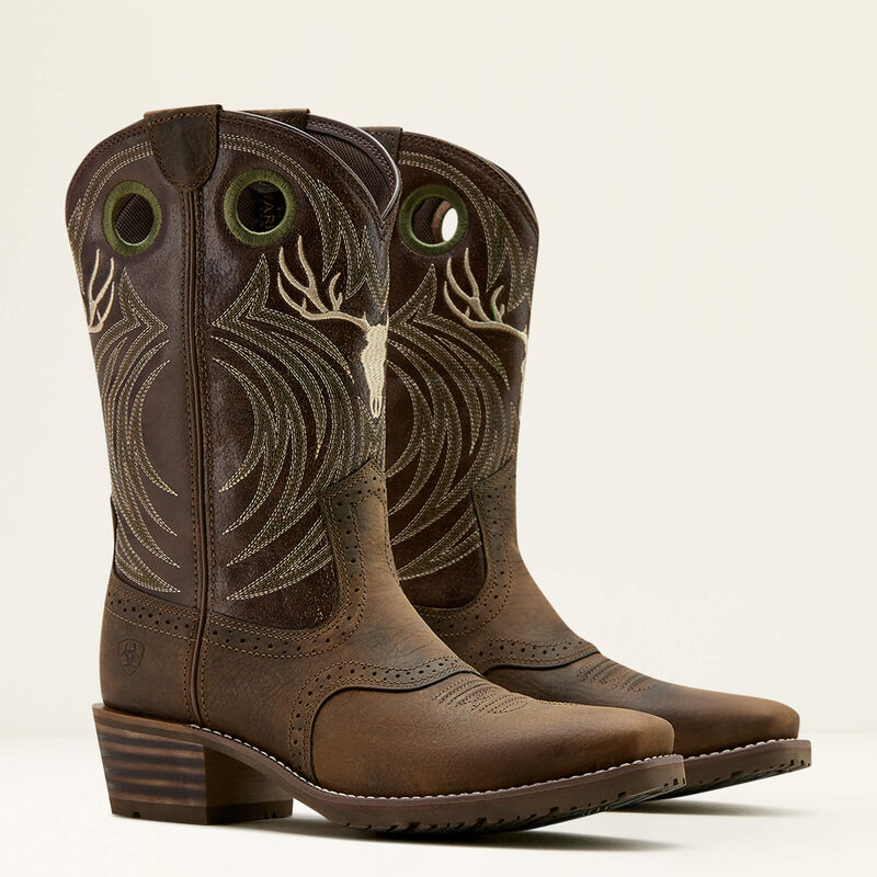 Hybrid Roughstock Antler Cowboy Boot