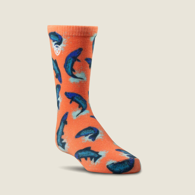 Active Fish Crew Sock 2 Pair Multi Color Pack