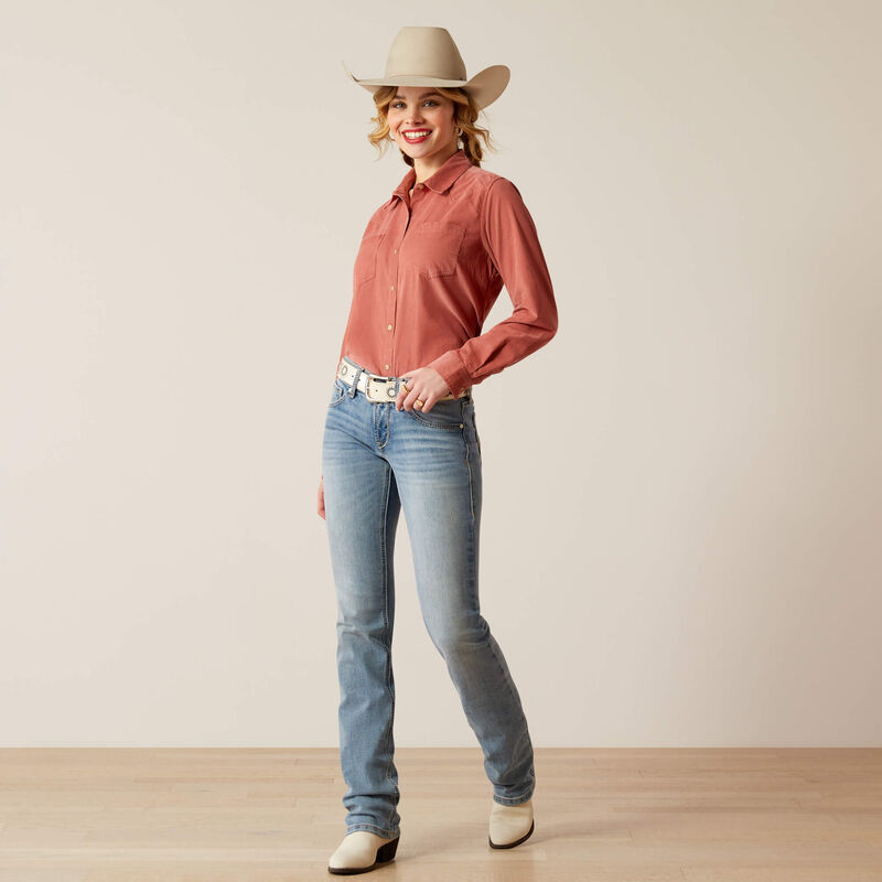 Mid Rise Mallory Straight Leg Jeans