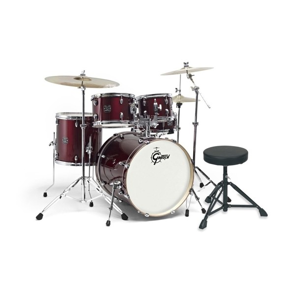 Gretsch Energy 20" Drum Kit Starter Pack w/Pads and Sticks, Wine Red