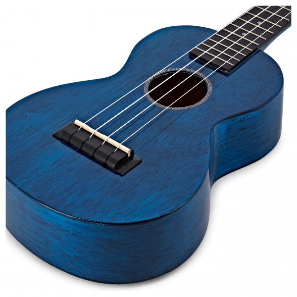 Mahalo Hano Concert Ukulele, Trans Blue Finish