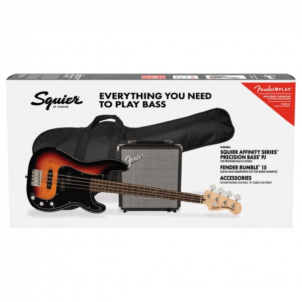 Squier Affinity Precision Bass PJ Pack, 3-Color Sunburst