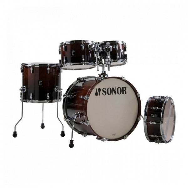 Sonor AQ2 20" 5pc Pro Drum Kit w/Cymbals, Brown Fade