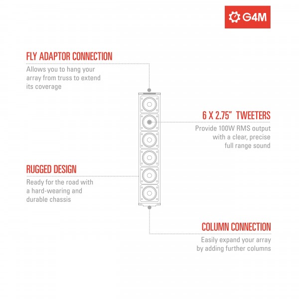 G4M Half Column for Modular Column PA System