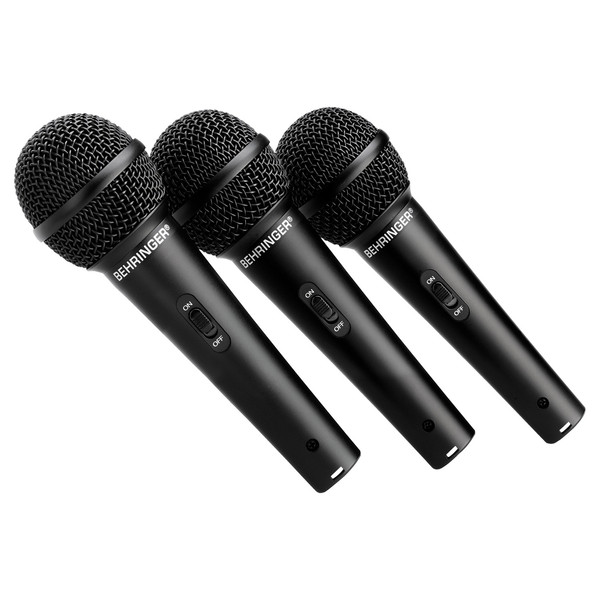 Behringer XM1800S Ultravoice Dynamic Microphone, 3 Pack