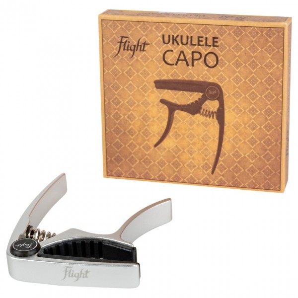 Flight Aluminium Ukulele Capo, Silver