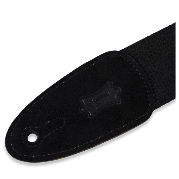 Levy's MC8-BLK 2" Cotton Guitar Strap w/ Leather Ends, Black