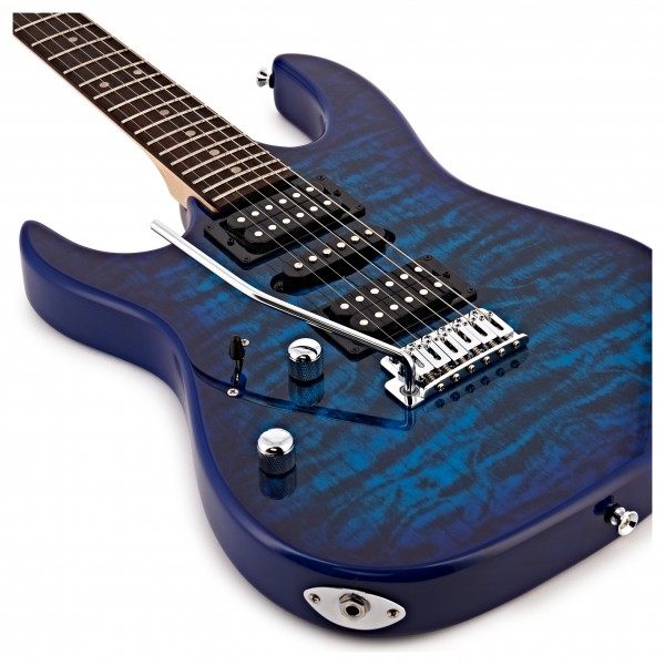 Ibanez GRX70QAL GIO Left Handed, Transparent Blue Burst