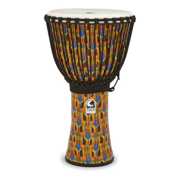 Toca 14" Djembe Freestyle Rope Tuned Kente Cloth with Bag