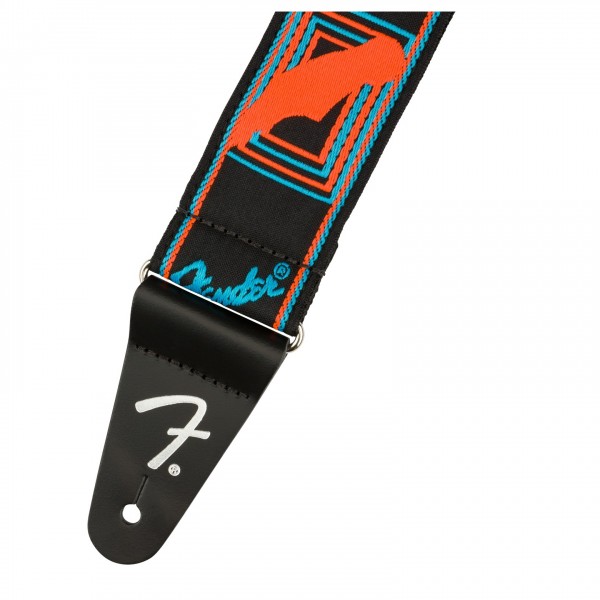 Fender Neon Monogram Guitar Strap, Blue/Orange