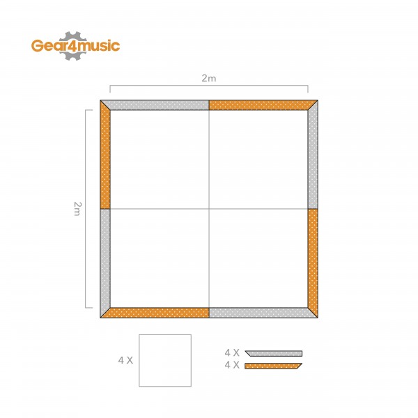 2m x 2m Portable Dance Floor by Gear4music, Black Finish