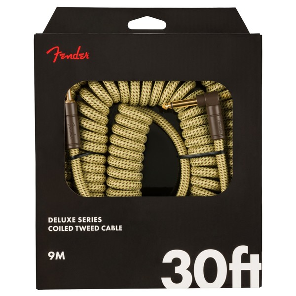Fender Deluxe 30ft Coil Cable, Tweed
