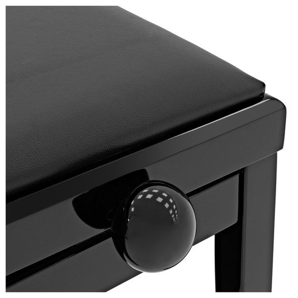 Adjustable Piano Stool by Gear4music, Polished Ebony
