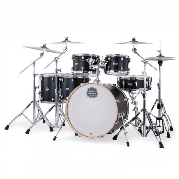 Mapex Mars Maple 22" 6pc Studioease Shell Pack w/Bags, Matte Black