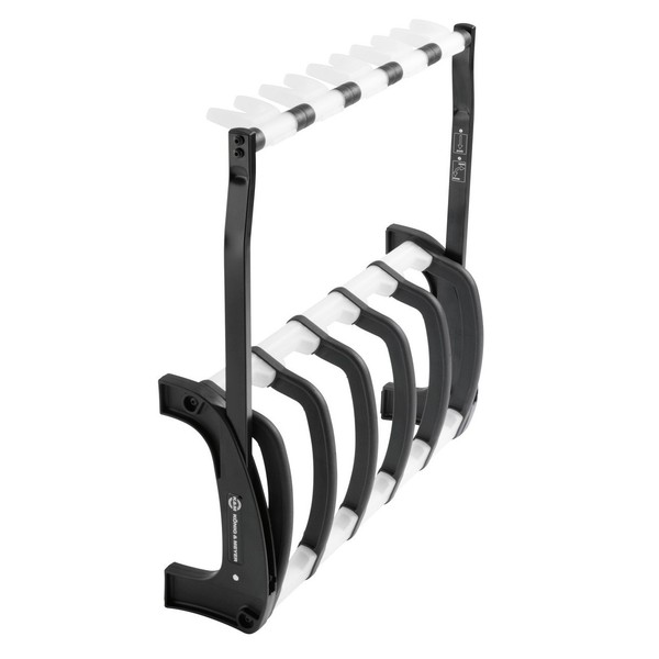 K&M 17525 Guardian 5 Rack Electric Guitar Stand, Black/Translucent