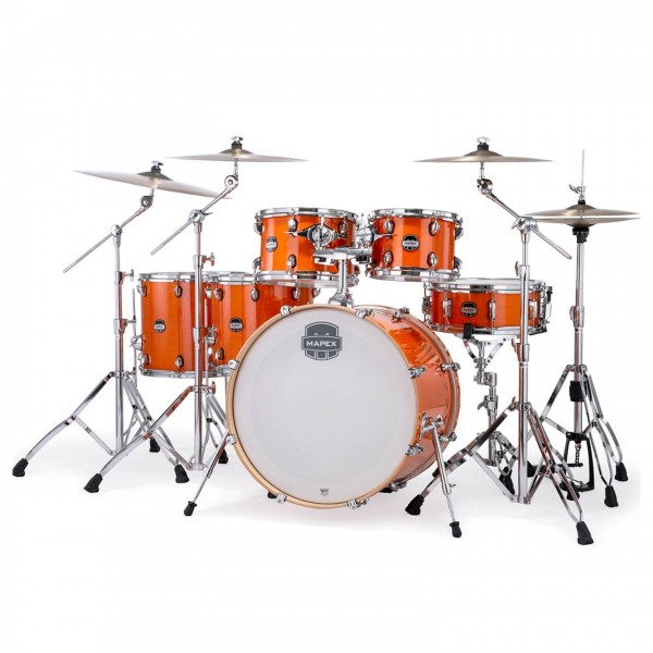 Mapex Mars Maple 22" 6pc Studioease Shell Pack, Glossy Amber