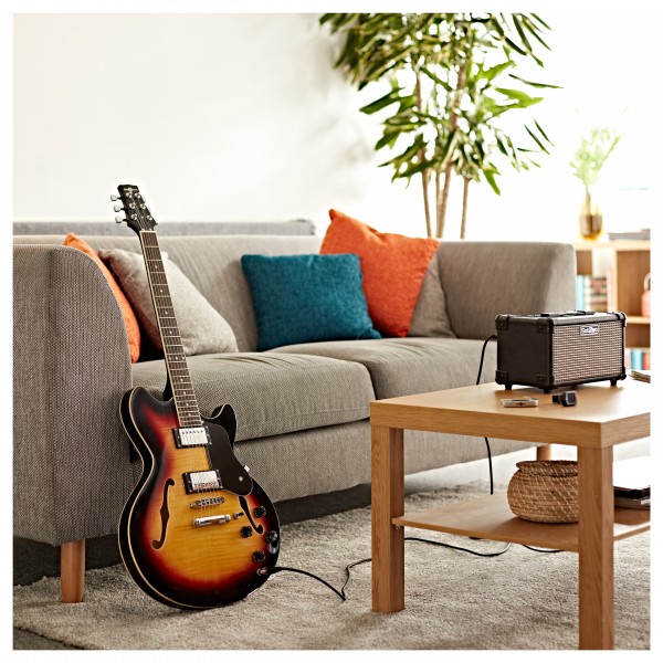 San Francisco Semi Acoustic Guitar by Gear4music, Sunburst