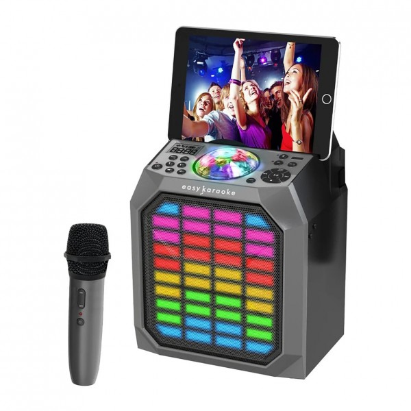 Easy Karaoke Party Hub with Light Show & Wireless Microphone