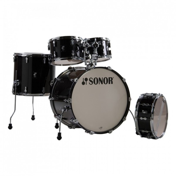 Sonor AQ2 22" 5pc Drum Kit With Free Hardware, Transparent Black