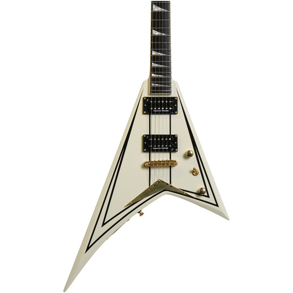 Jackson Pro Series Rhoads RRT-3, Ebony Fingerboard, Ivory with Black Pinstripes