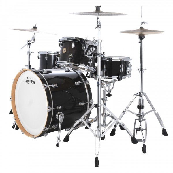 Ludwig Continental 22" 4pc Shell Pack, Black Lacquer