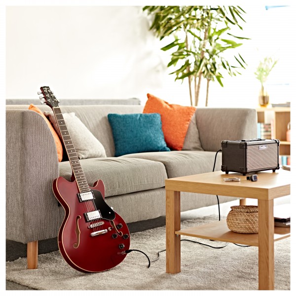 San Francisco Semi Acoustic Guitar by Gear4music, Wine Red