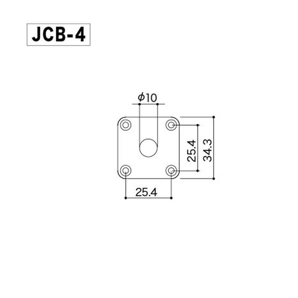 Gotoh JCB-4 Square Edge Mount Jack Plate, Chrome