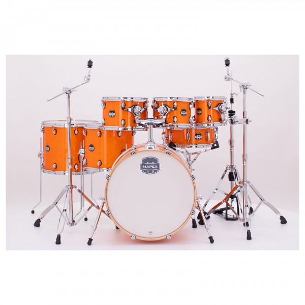 Mapex Mars Maple 22" 7pc Studioease Shell Pack, Glossy Amber - Free 8" Tom