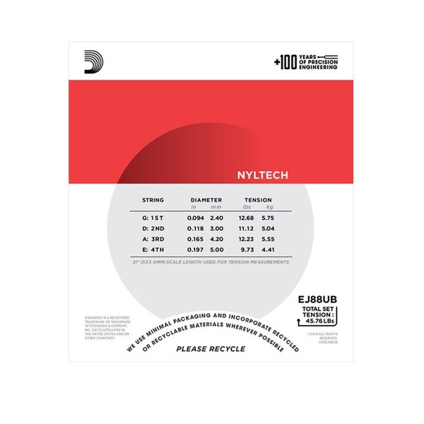 D'Addario EJ88UB Nyltech Ukulele Bass Strings, 94-197