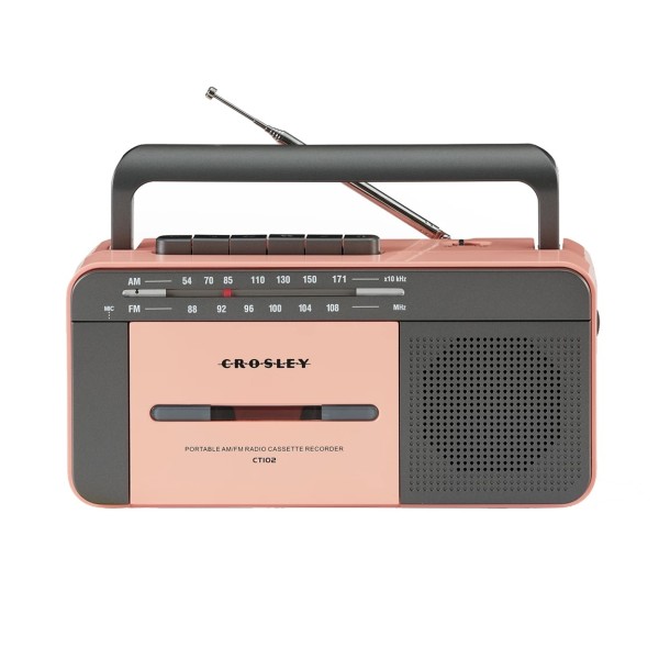 Crosley CT102 Cassette Player, Rose Gold/Grey