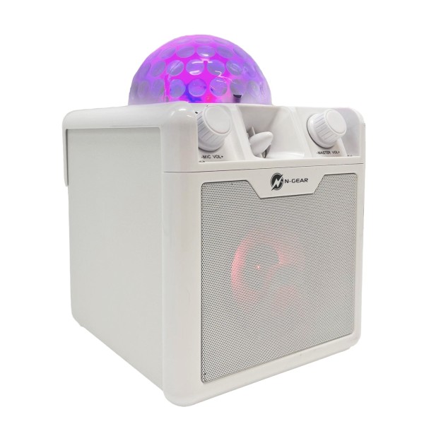 N-Gear Disco Block 410 Portable Karaoke Speaker, White