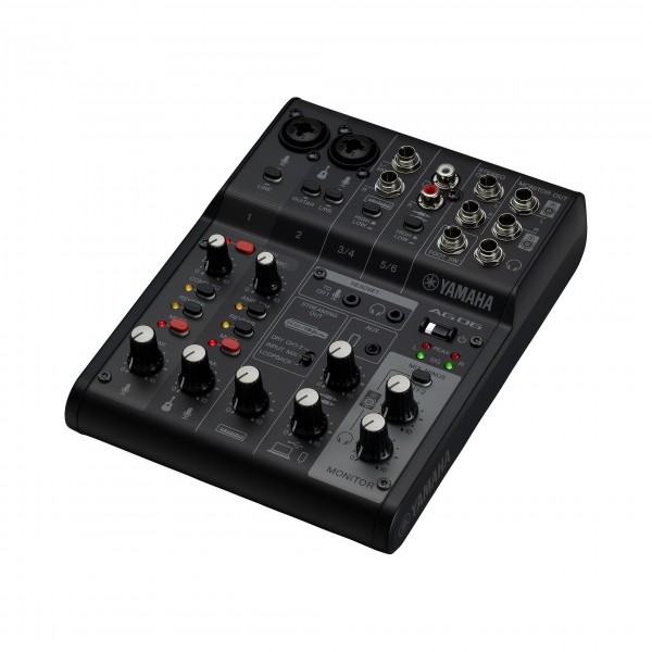 Yamaha AG06 MK2 6 Channel Mixer with USB Interface, Black