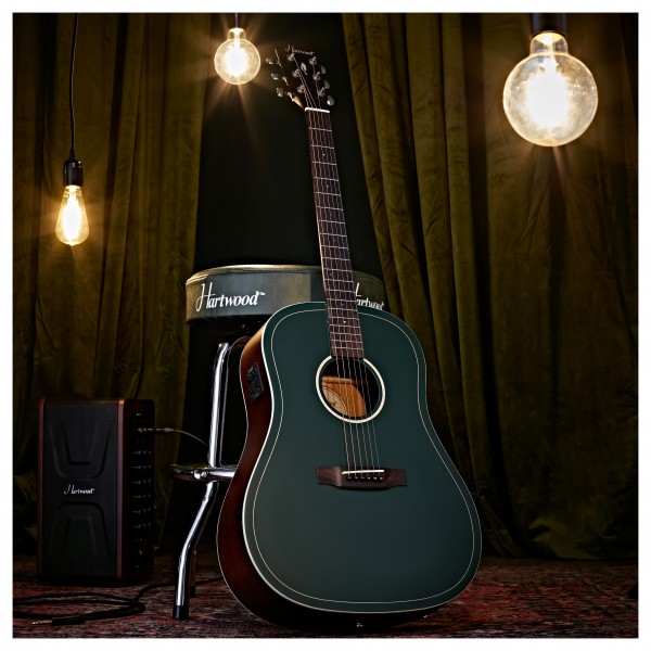 Hartwood Artiste Dreadnought Electro Acoustic Guitar, Green
